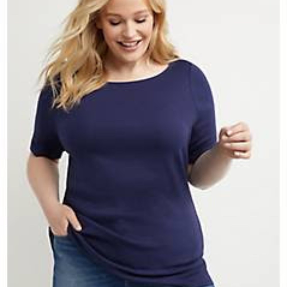 Lot of 3 Lane Bryant Perfect Sleeve Boatneck T-shirts Size 22/24
